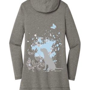 Dog Is Good Classic Gray Hooded Cardigan New Medium